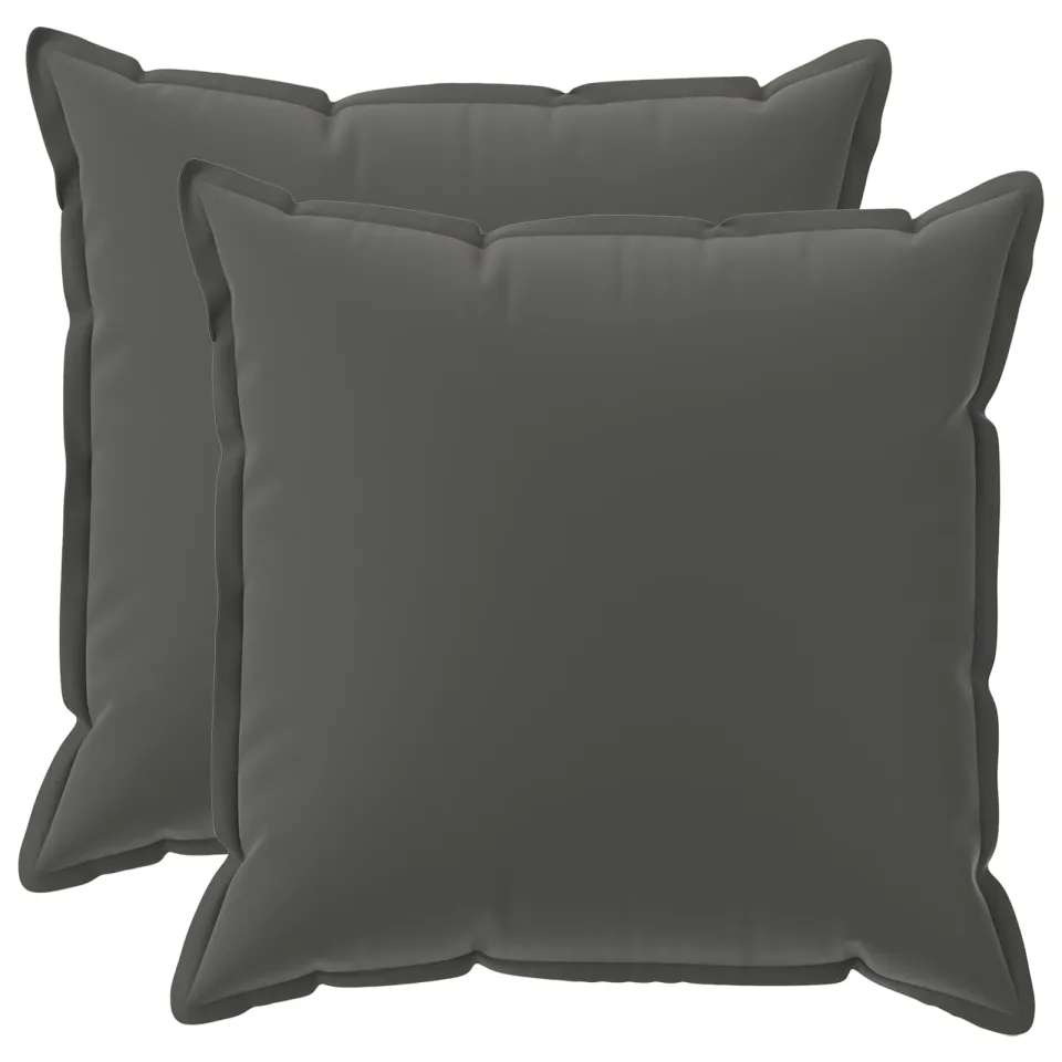 vidaXL Kussensloop 2 st HOUTEN Antraciet 70 x 70 cm Polyester, foto 3