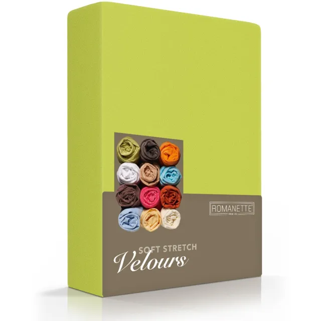 Romanette Luxe Hoeslaken - Velours - 80x200 cm - Appel Groen