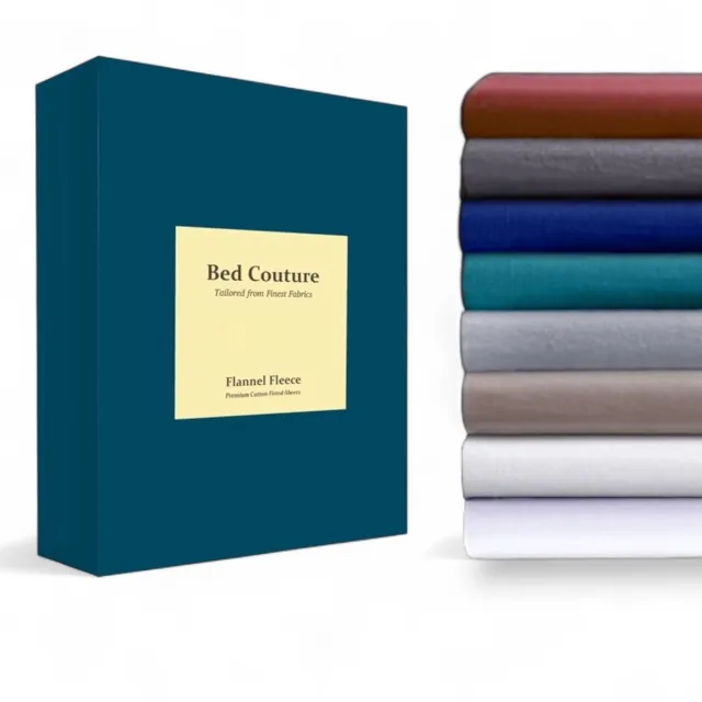 Bed Couture Flanel Fleece Hoeslaken - 100% Katoen Extra zacht en Warm - Eenpersoons - 90x200+30 Cm - Petrol