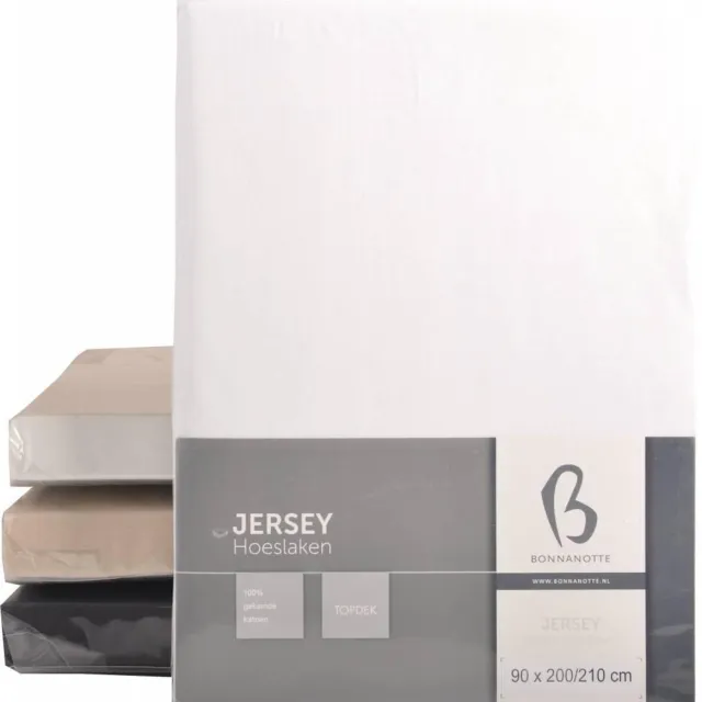 Bonnanotte Topdek Hoeslaken Jersey - Wit 140x200/210 cm