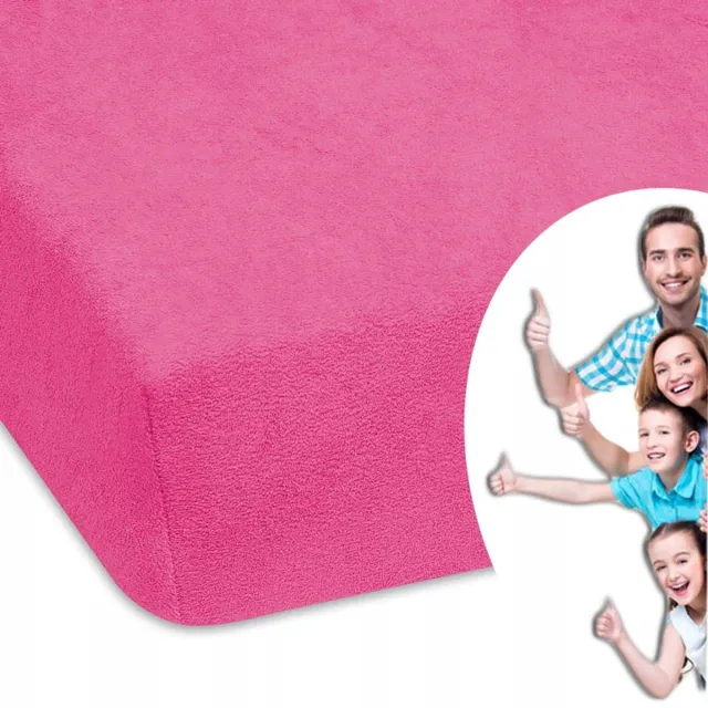Designpremium Badstof laken met elastiek voor kinderbed 80x160 cm - Roze