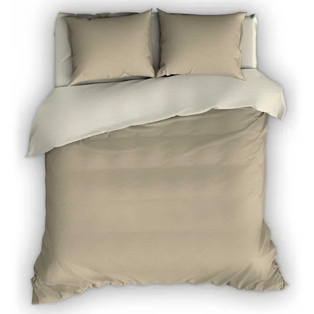 Romanette Dekbedovertrek Romanette flanel Comtesse - Sand/Ivoor - ( + 2 slopen) Taupe / zand