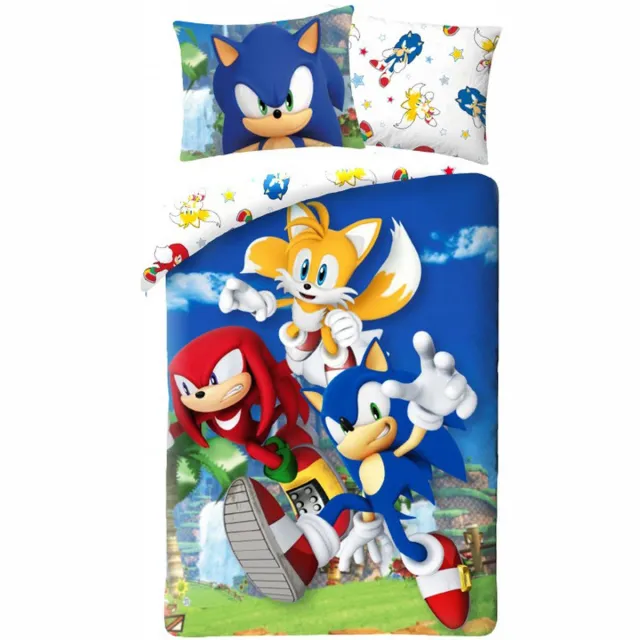 Sonic the Hedgehog Dekbedovertrek Team - Eenpersoons - 140 x 200 cm - Katoen Blauw