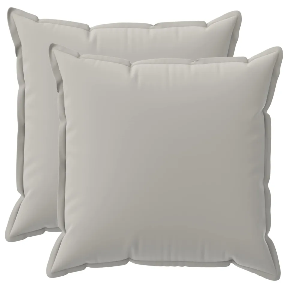 vidaXL Kussensloop 2 st HOUTEN Grijs 65 x 65 cm Polyester, foto 3