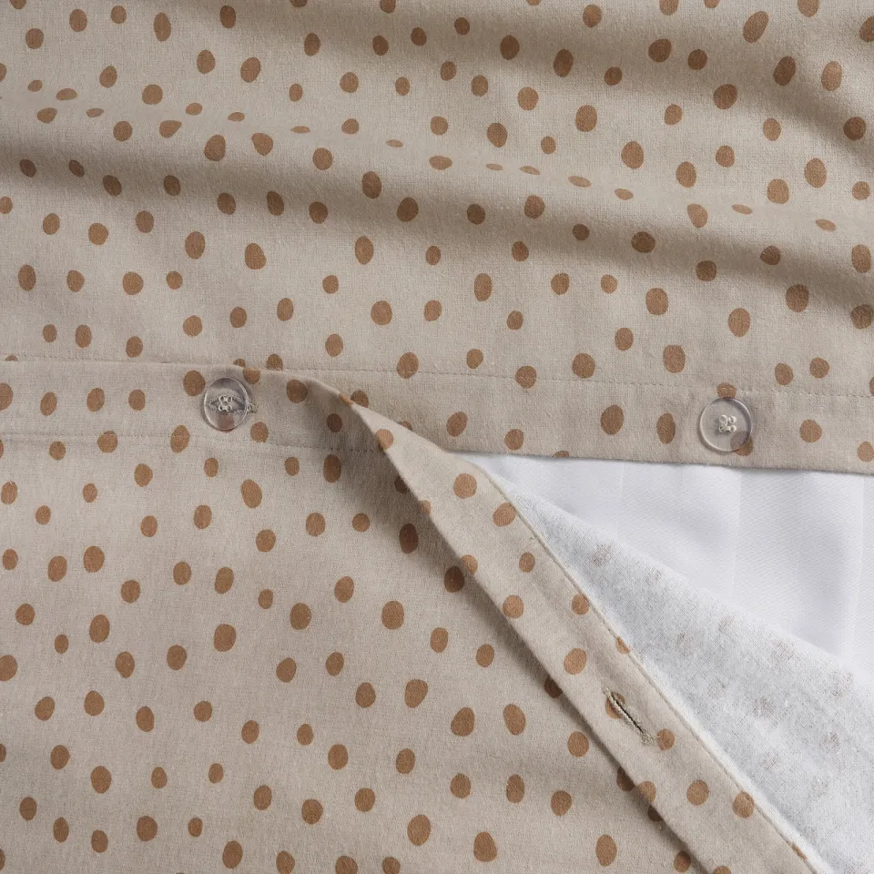 NOUS Living flanellen 2-persoons dekbedovertrek met stippen 200x220 cm - beige, foto 7