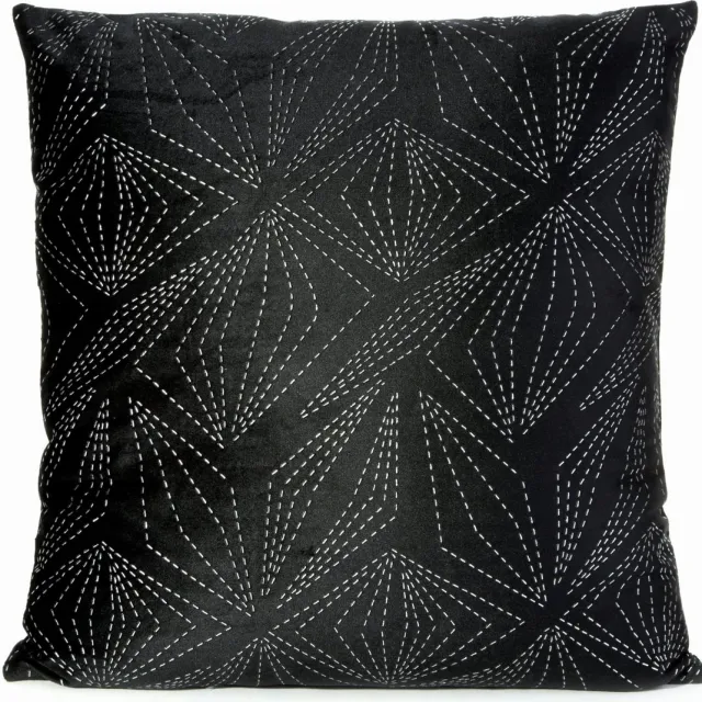 Eurofirany Albi Sierkussen 45x45 cm Zwart/Zilver Fluweel