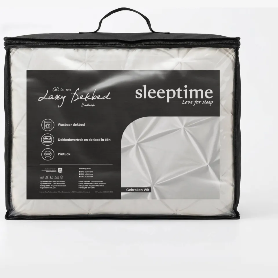 Sleeptime dekbed zonder overtrek Lazy wasbaar off white, foto 3