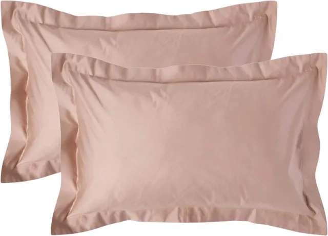 Homescapes Luxe Satijn Kussensloop 50x75 cm met Sierrand – Beige – Set van 2 – 100% Egyptisch Katoen Satijn – Draaddichtheid 1000
