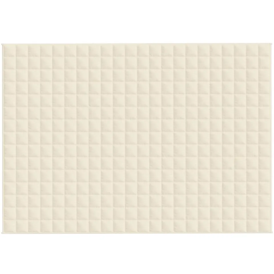 vidaXL Verzwaringsdeken 155x220 cm 7 kg stof lichtcrèmekleurig crème, foto 3
