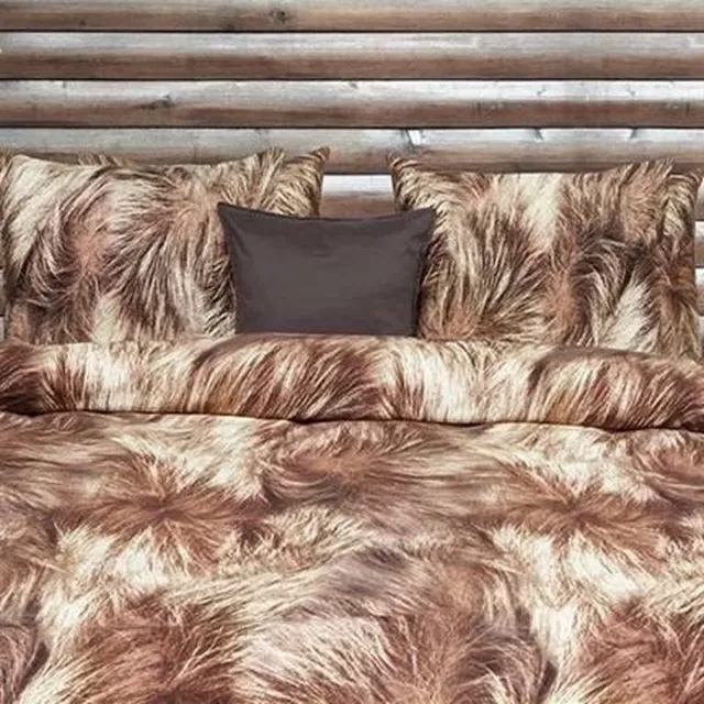 Heckett & Lane HNL Refined Grizzly Dekbedovertrek - Flanel - Bruin