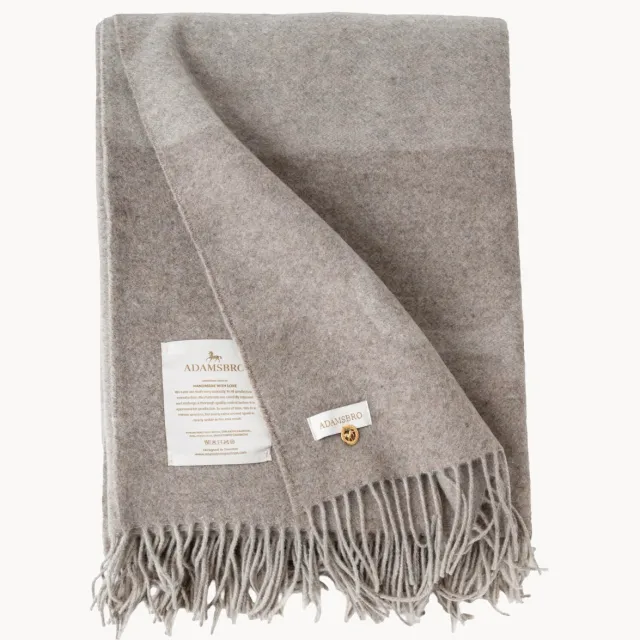 Adamsbro Plaid van wol-kasjmier Camel & beige