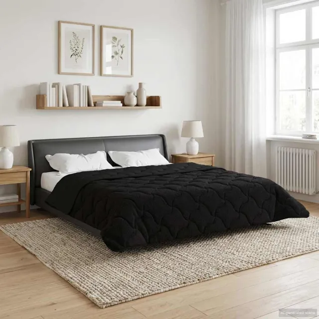 vidaXL Winter Dekbed 200 x 220 cm Winter Zwart Ademend