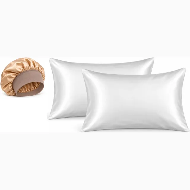 Professor Q Haar- en Slaapset - 2 Kussenslopen Wit 60 x 70 cm - Bonnet Goud