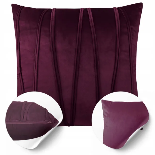 Douceur d intérieur Poszewka Montreal Fluweel 45x45 cm - Elegante Sliwkowy