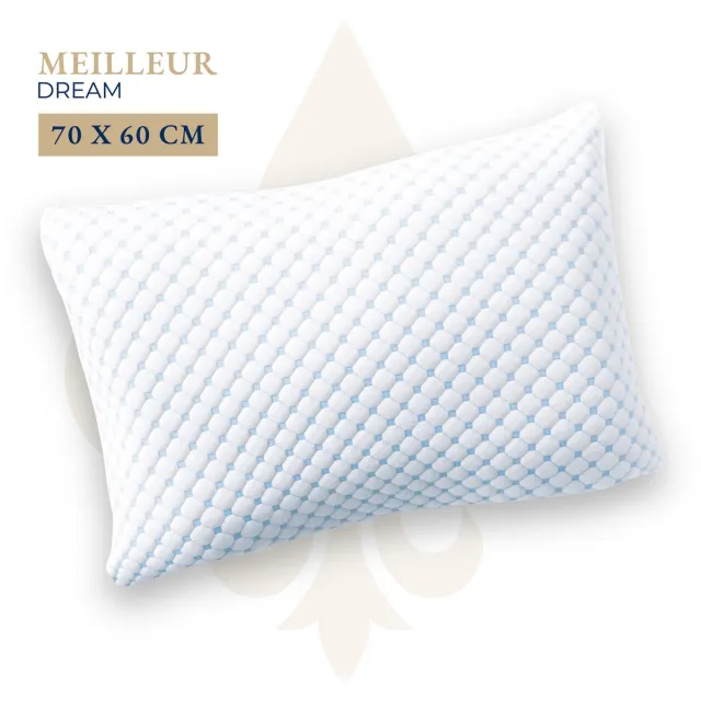 Meilleur Dream hoofdkussen - Ergonomisch comfort en optimale ondersteuning - 70x60cm - Verstelbaar volume - Traagschuim vulling wit
