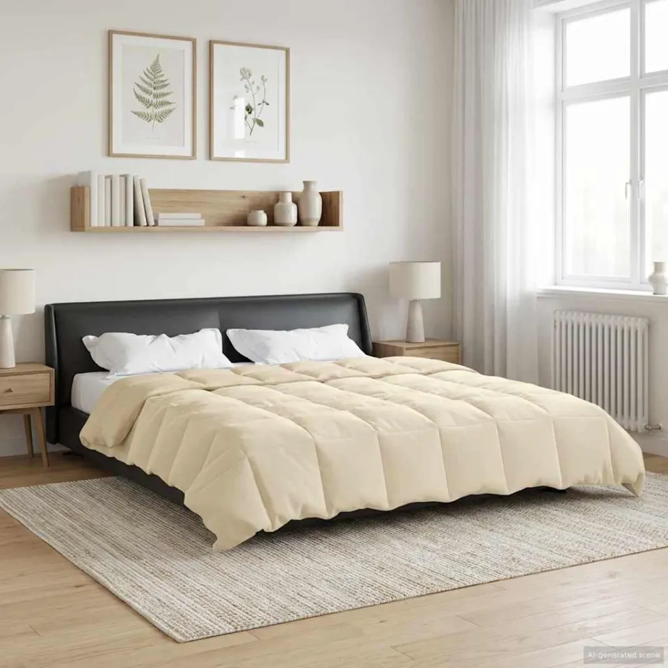 vidaXL Winter Dekbed 240 x 260 cm Winter Microfiber (100% polyester) crème, foto 4