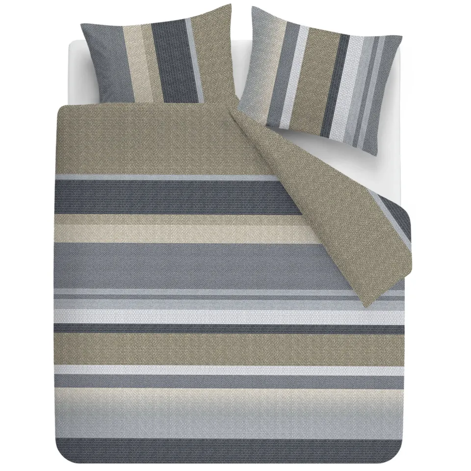 Beddinghouse Nyls flanel lits-jumeaux dekbedovertrek grijs Blauw