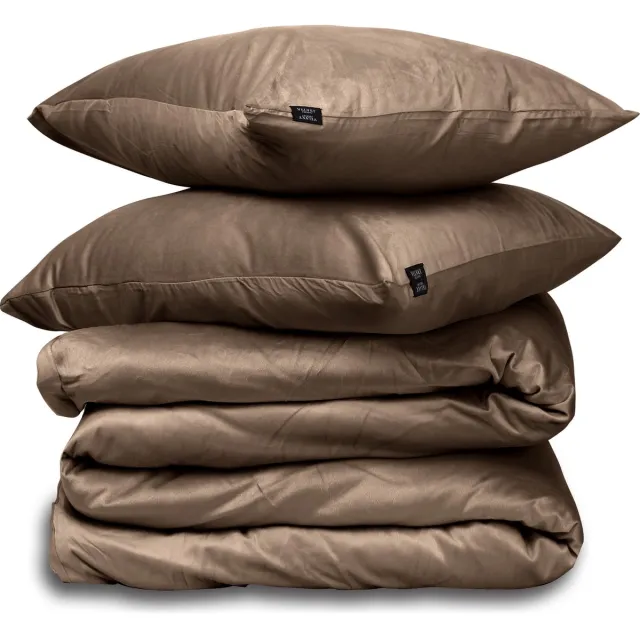 Litalente Dekbedovertrek Velvet Couture - Fluweel - Dekbedovertrek - 240x200/220 cm - Tweepersoons - Bruin - instopstrook - Fluweel Zacht - Afgewerkt met Drukknoopjes