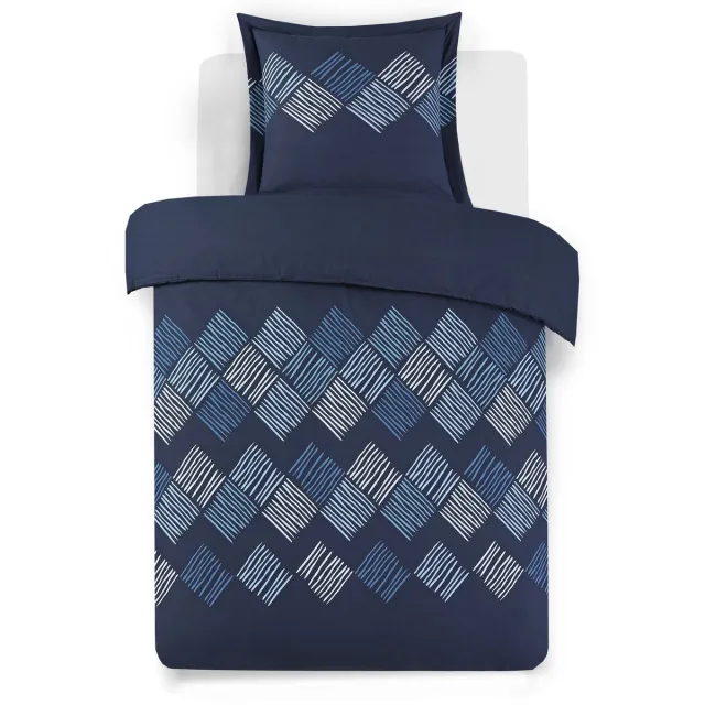 VISION home VISION Nora Dekbedovertrekset - 100% katoen: zacht en soepel - Dekbedovertrek met 1 bijhorende sloop -Blauw - Oekotex gecertificeerd