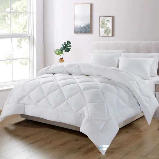Famanu Dekbed, 200 x 220 cm, 4 seizoenen, dekbed, 300 g/m², microvezel, super zachte deken, slaapdeken, ademend, wit