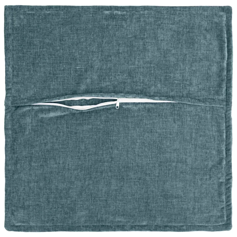 vidaXL Kussensloop 6 st HOUTEN Blauw 40 x 40 cm Chenille Stof, foto 4