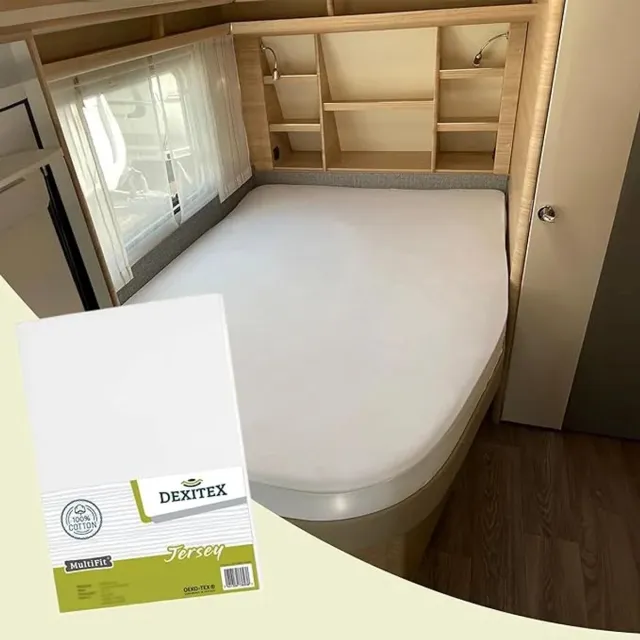 dexitex Jersey hoeslaken Frans bed wit of antraciet, RECHTS Wit