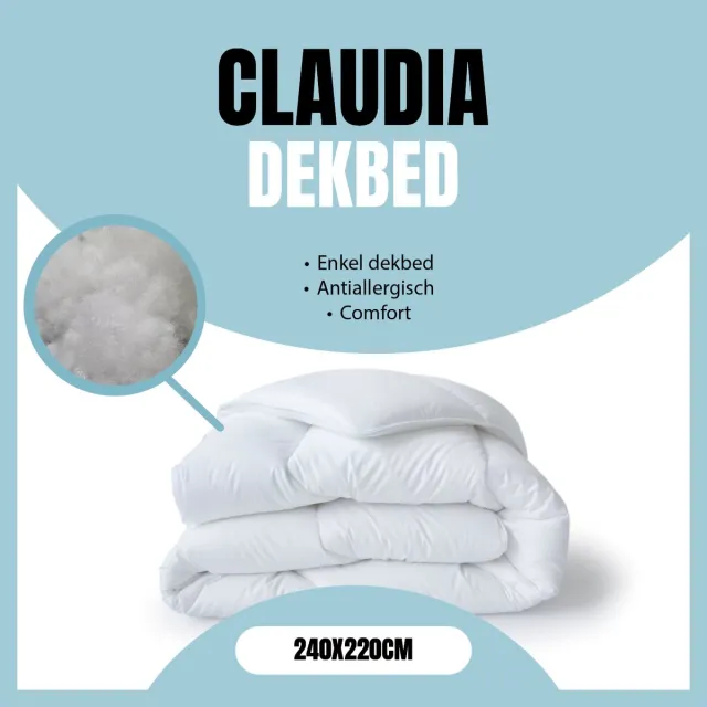 Eleganzzz Claudia by Eleganzzz Enkel Dekbed - 240x220 cm - Winterdekbed - All Year Dekbed Enkel - Anti Allergie - 500gr/m2 - Enkel Dekbed 240x220 - Lits Jumeaux Extra Lang - Dekbedden Wit
