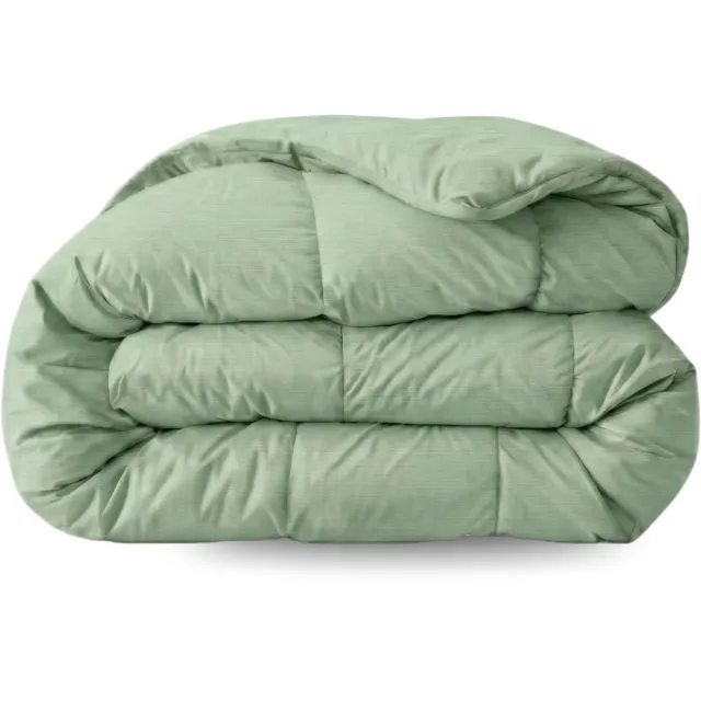 Zelesta Pure Uni Natural Green 240x200 - Katoenen dekbed zonder overtrek - Wasbaar dekbed - Hoesloos dekbed - 2 in 1 Dekbed met vaste overtrek