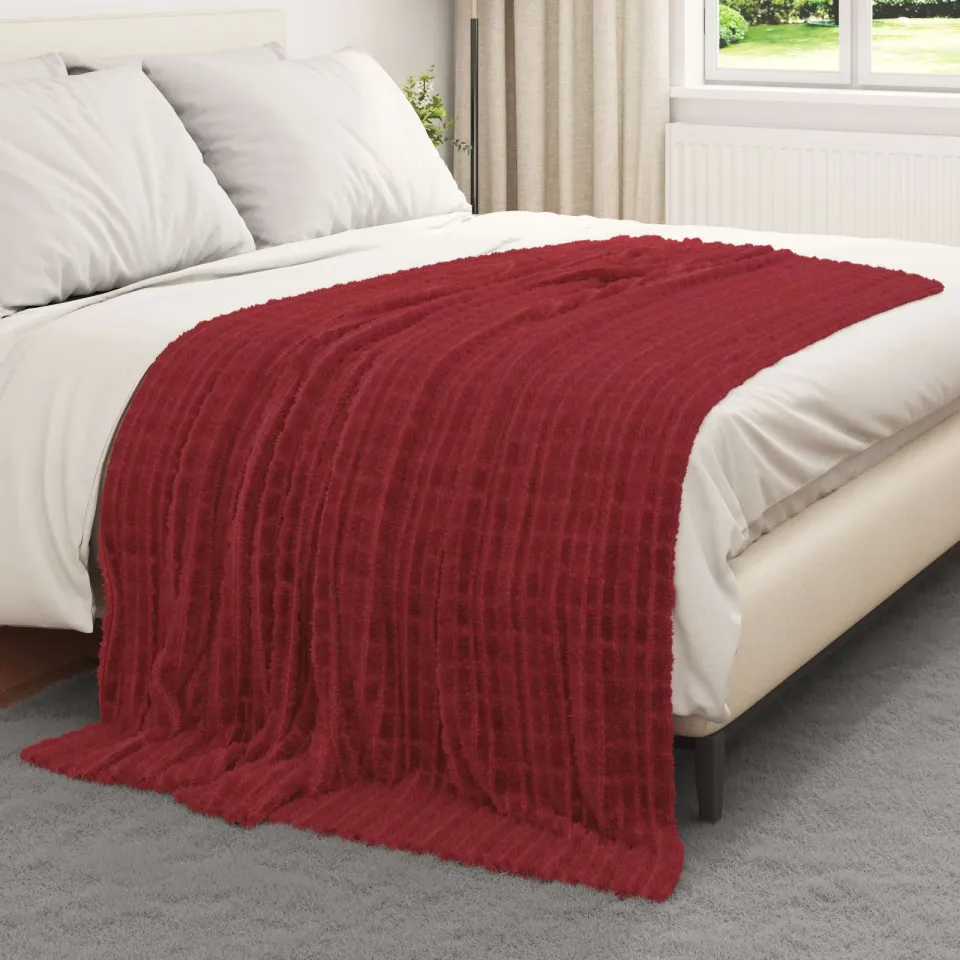 vidaXL Kleden 6 st Bordeaux Rood 200 x 150 cm 4,5 kg Fleece, foto 3