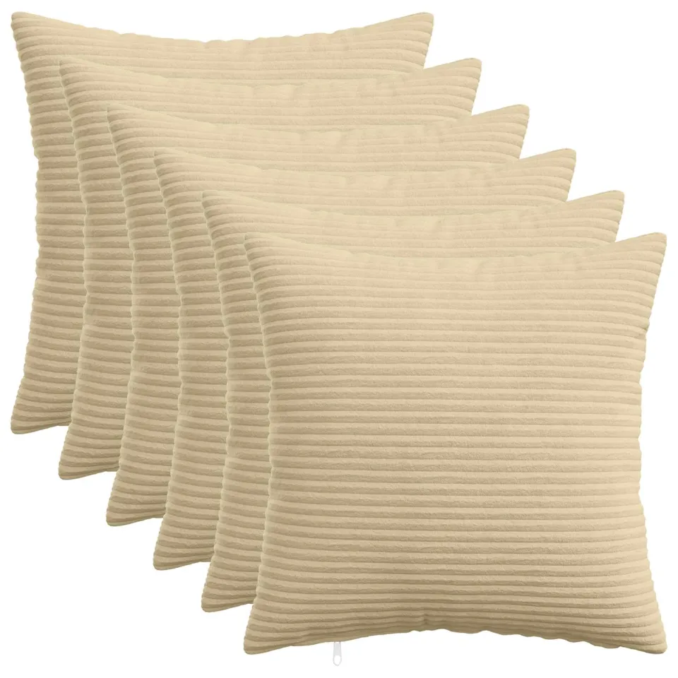 vidaXL Kussensloop 6 st HEERLEN Grijs groen 40 x 40 cm corduroy, foto 3