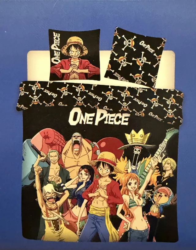 One Piece Dekbedovertrek + 2 kussenslopen zwart