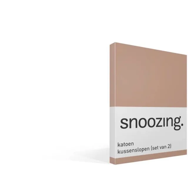 Snoozing katoen kussenslopen (set van 2) - Katoen - 60x70 cm - Mokka