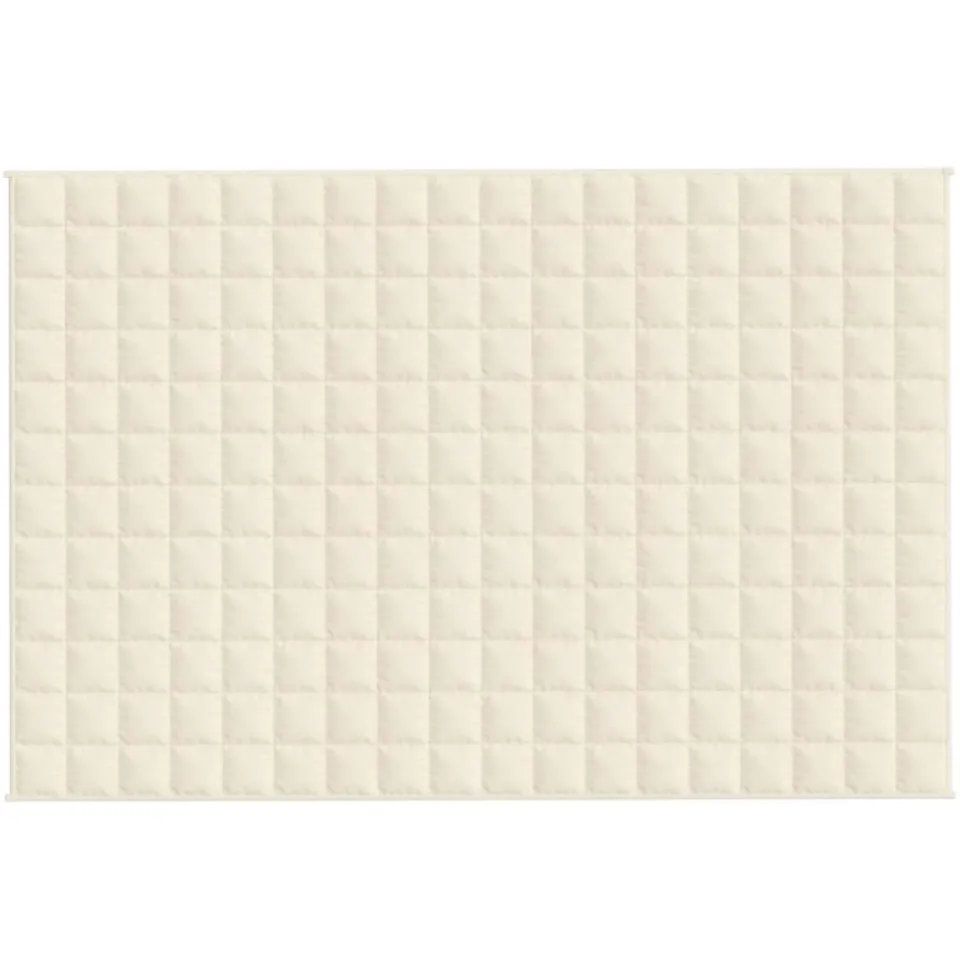 vidaXL Verzwaringsdeken 120x180 cm 9 kg stof lichtcrèmekleurig crème, foto 3