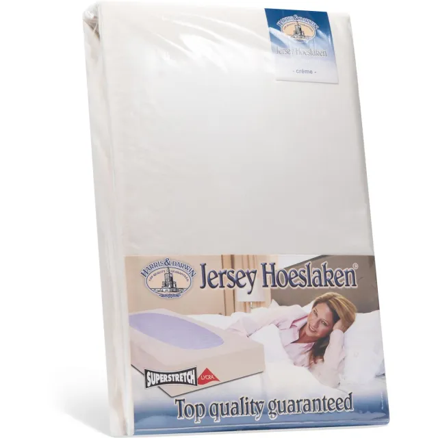 Harris&Darwin Harris Hoeslaken - 100% Jersey Katoen - 180x200 cm - tot 35cm matrasdikte - 220 g/m² - Crème Creme