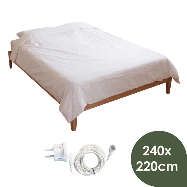 Earthle Earthing Dekbedovertrek - Aardingsdeksbedovertrek - Aardingdeksbedovertrek - Aarden - Aarding - Grounding - Bio Katoen (240x220cm) Wit