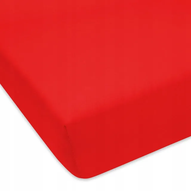 Designpremium Jersey Hoeslaken Rood 100x200cm - 100% Katoen, Oeko-Tex
