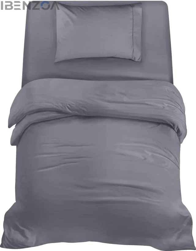 Ibenzoa Beddengoedset - Grijs - Microvezel