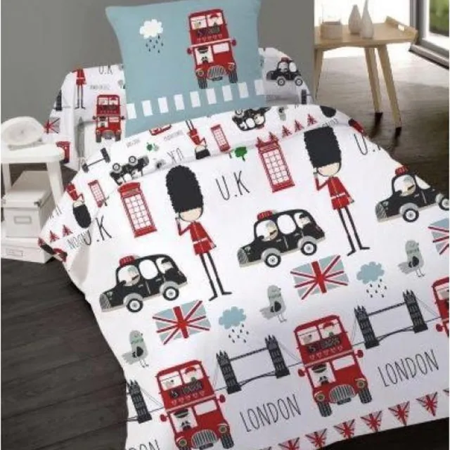 Better Nights Kinderdekbedovertrek London kids- 140x200 cm + 1 kussensloop 65x65- 100% katoen wit
