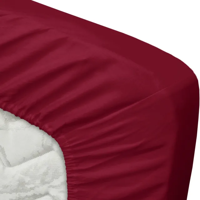 Ten Cate Hoeslaken - Hoeslaken Topper 180x200 - Hoeslaken 180 x 200 - Geschikt voor Topper Matras 180x200 - Katoensatijn - Topdekmatras 180 x 200 - Hoekhoogte 10 cm - Rood