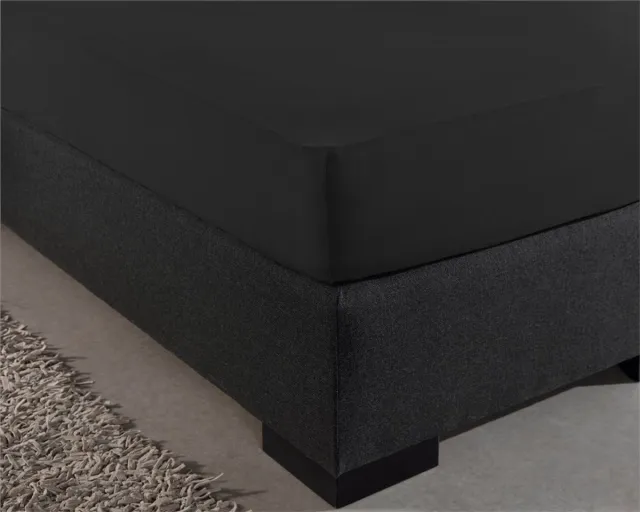 Ibenzoa Zwart Jersey Hoeslaken voor Matrassen van 160-180x200 cm met Elastiek