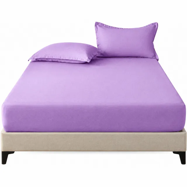 SWGOTA Paars effen hoeslaken van polyester, 198 × 203 cm