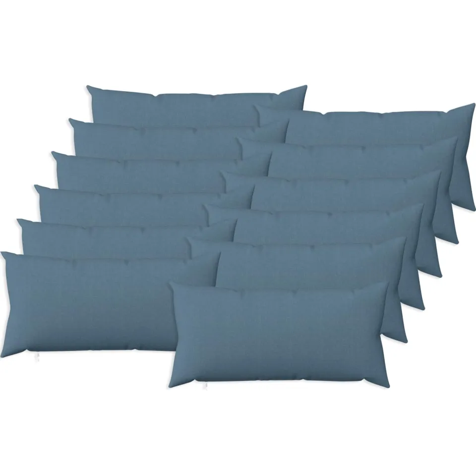 vidaXL Kussensloop 12 st HEERLEN Jeans Blauw 40 x 80 cm Stof, foto 3