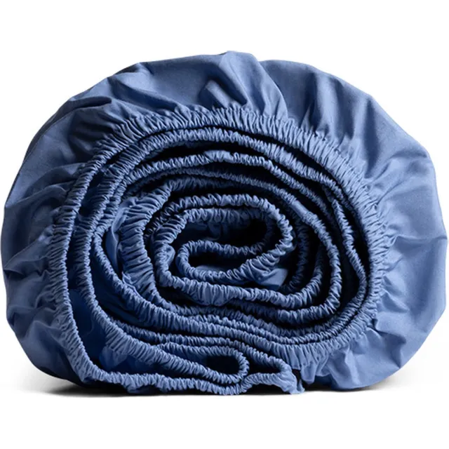 Yumeko hoeslaken percal katoen sereen blauw 90x210x30 - Bio, eco & fairtrade Serene Blue
