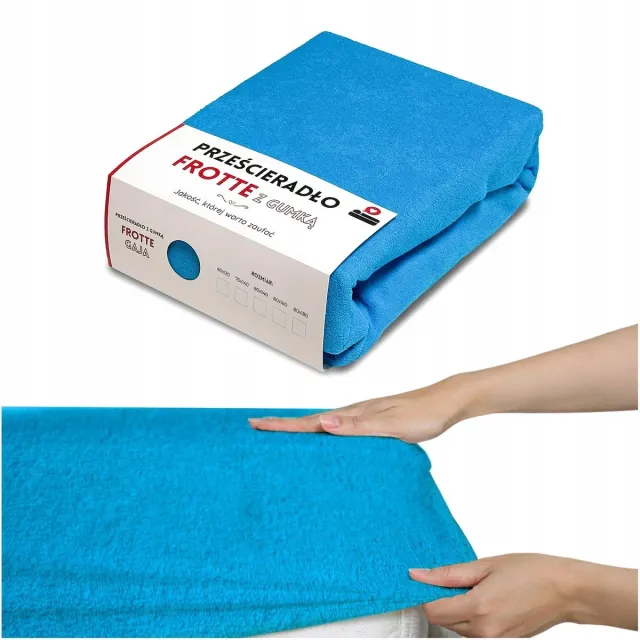 LOZKOHOLICY.PL Frotte hoeslaken met elastiek 180x80 cm - Dik katoen - Turquoise