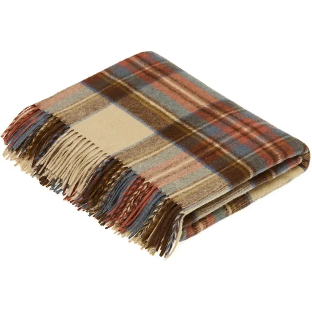 Bronte by Moon Plaid Tartan Antique Dress Stewart - Merino Lamswol - 140x185 - Bronte by Moon Rood