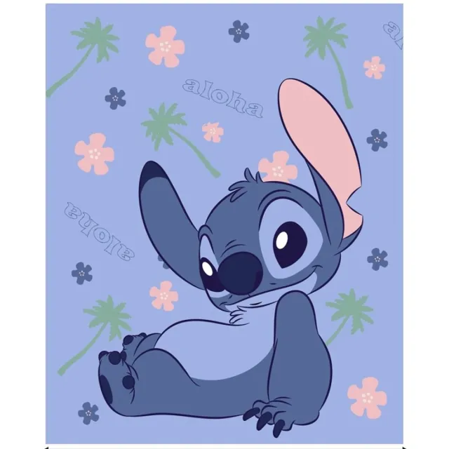 Disney Lilo & Stitch Fleeceplaid, Aloha - 130 x 160 cm - Polyester lila