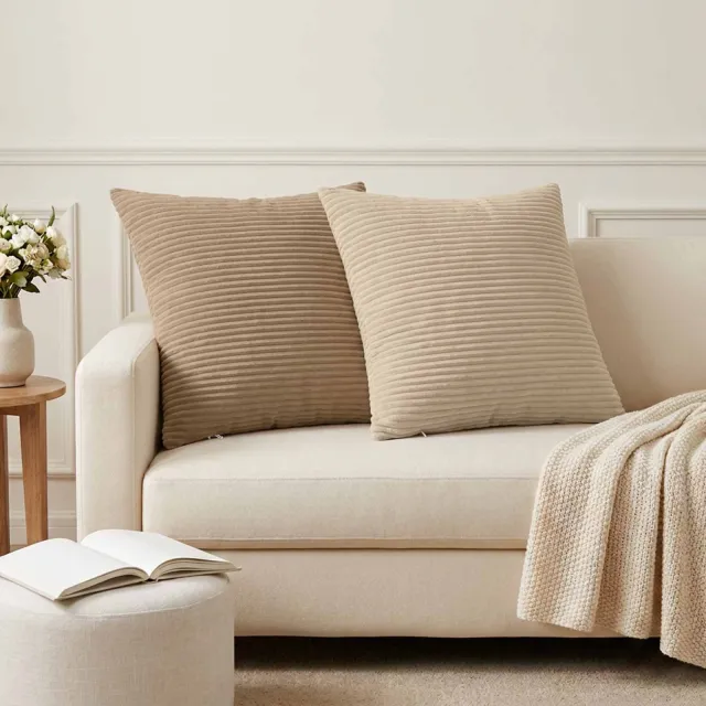 vidaXL Kussensloop 12 st HEERLEN Taupe 50 x 50 cm corduroy