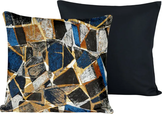 De Witte Lietaer Sierkussensloop Set Valdez Outer Space - 40 x 40 cm - Satijn Katoen Zwart