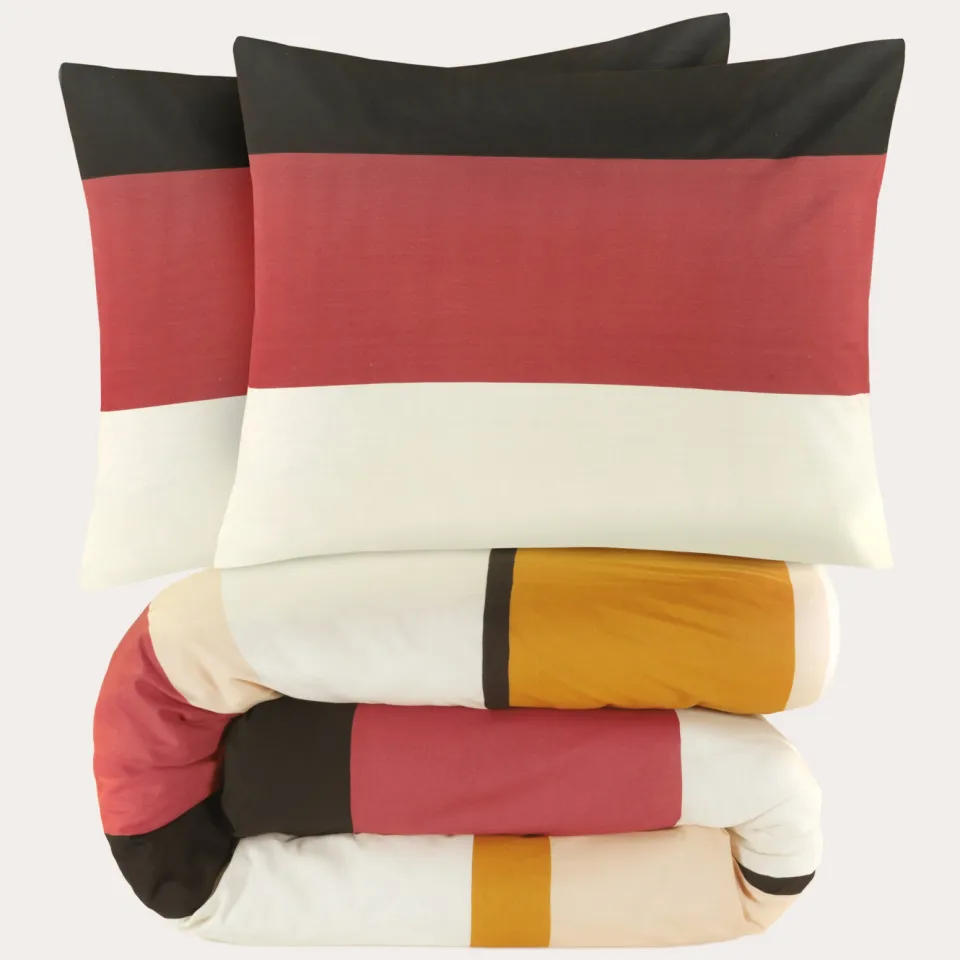 NOUS Living katoenen dekbedovertrek 2-persoons (200x220 cm) rood, foto 3
