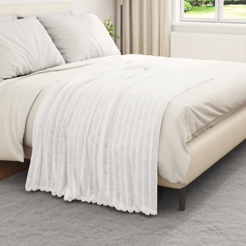 vidaXL plaid Wit 150 x 130 cm 0,45 kg Fleece, foto 3